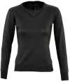 90010 Ladies Galaxy SOL'S Ladies Galaxy Cotton Acrylic V Neck Sweater Black colour image